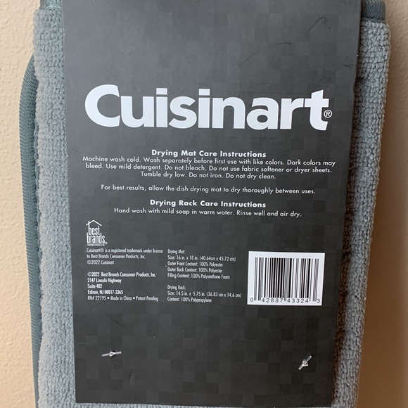 NWT Dish Drying Mat With Rack For Kitchen Counter Cuisinart - Picture 4 of 4